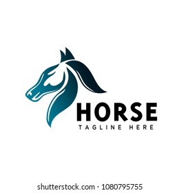 Elegance head horse art logo