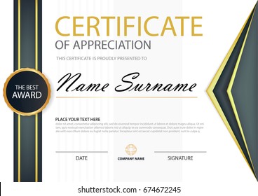 Elegance horizontal certificate with Vector illustration ,white frame certificate template with clean and modern pattern presentation