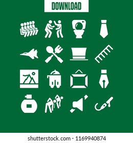 elegance icon. 16 elegance vector set. room service, picture, mute and frame icons for web and design about elegance theme