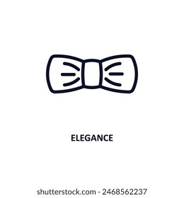 elegance icon. Thin line elegance icon from people collection. Outline vector isolated on white background. Editable elegance symbol can be used web and mobile