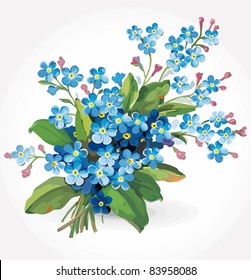 Forget Me Not Vector Art & Graphics | Freevector.Com