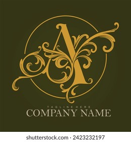 Letra inicial de elegancia Una imagen vectorial floreciente intemporal para el logotipo de su trabajo, camiseta de mercadería, pegatinas y diseños de etiquetas, afiche, tarjetas de felicitación compañía comercial o marcas