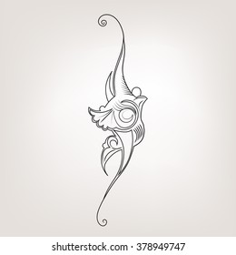 Elegance ink splash vector illustration with flower