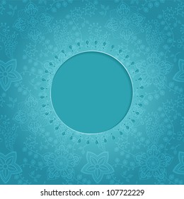  Elegance invitation card with flowers pattern. (background behind the panel is complete and seamless). Lace Vintage Frame and design elements on seamless retro background