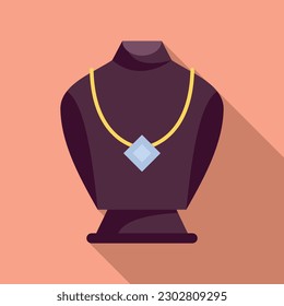 Elegance jewelry dummy icon flat vector. Luxury bust. Woman value