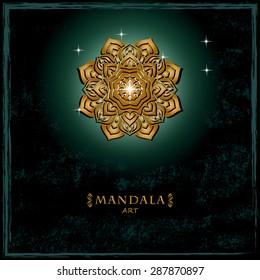 elegance lace ornament over grunge background, mandala, zentangle, vector illustration.