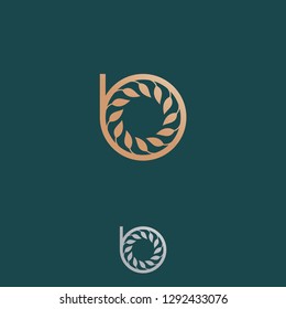 Elegance letter B with leaf for your best business symbol. Design letter vector icon symbol. Vector illustration EPS.8 EPS.10