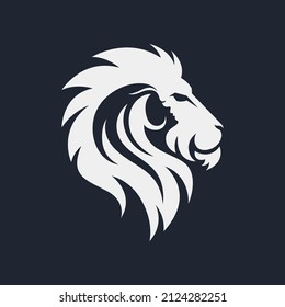 Elegance lion head featuring woman logo design