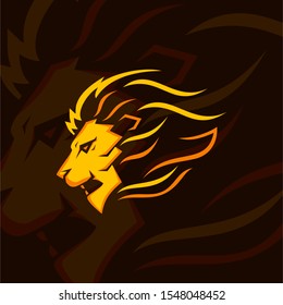 Elegance Lion Head Vector Mascot Illustration