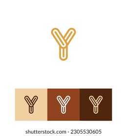 Elegance Logo Letter Y of lineart monogram icon illustrator Minimalist typography logotype symbol vector clipart