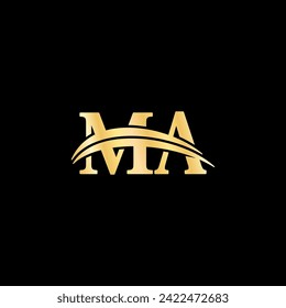 Elegance logotype letters M.A Symbol, Deluxe typography vector of creative business initial name logo design