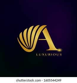 Elegance Luxurious Wing Initial Letter A logo icon vector design for business indentity.