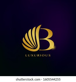 Elegance Luxurious Wing Initial Letter B logo icon vector design for business indentity.