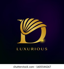 Elegance Luxurious Wing Initial Letter D logo icon vector design for business indentity.