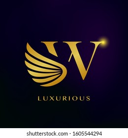 Elegance Luxurious Wing Initial Letter W logo icon vector design for business indentity.