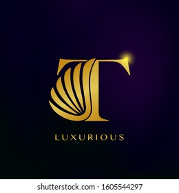 Elegance Luxurious Wing Initial Letter T logo icon vector design for business indentity.