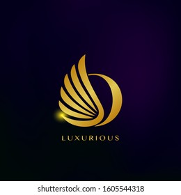 Elegance Luxurious Wing Initial Letter O logo icon vector design for business indentity.