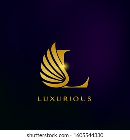 Elegance Luxurious Wing Initial Letter L logo icon vector design for business indentity.