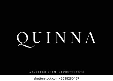 Elegance luxury serif alphabet display font vector for branding design