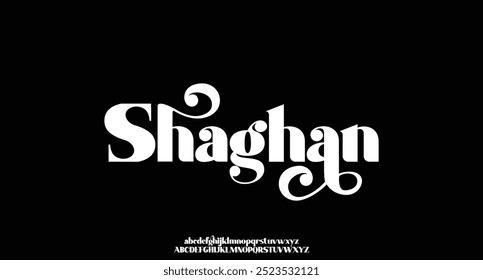 Elegance Luxury wedding alphabet font. Decorative Typography elegant classic lettering serif fonts vintage retro for logo. vector illustration