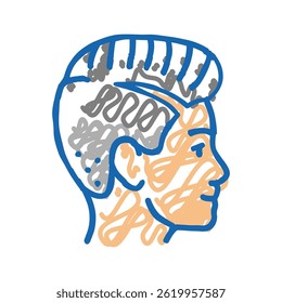 elegance man hairstyle doodle icon sketch vector. elegance man hairstyle sign. isolated symbol illustration