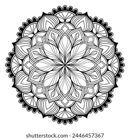 Elegance mandala graphic element design on white background. Vector illustration.