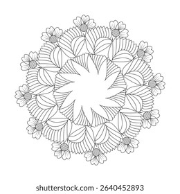 Elegance Mandala template Coloring Book Page. Easy Mandala Coloring Book Pages for Adults to Relax, Experiences Give Relief. Resizeable Vector File