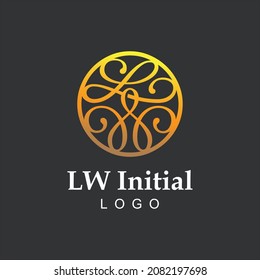 Elegance Monogram Logo Initial L and W letter Vintage Business Vector Template 