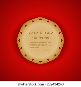 elegance ornament over red background, for greeting, invitation card, or cover. Vector illustration