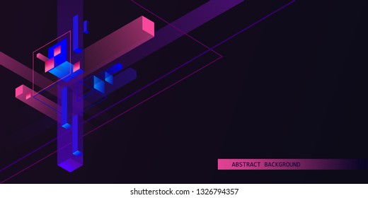 Elegance pattern abstract blue, violet and pink background for parallax effect scrolling landing page.