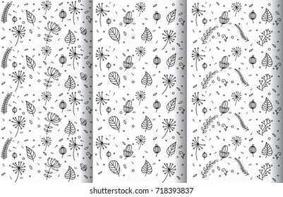  Elegance  pattern with floral , vector floral illustration in vintage style