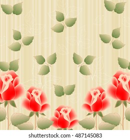 Elegance pattern with flowers. Abstract floral background. 