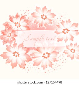 Elegance pattern with flowers. Abstract greeting card. Wedding card or invitation with abstract floral background.