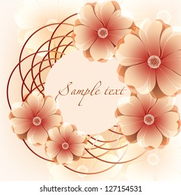 Elegance pattern with flowers. Abstract greeting card. Wedding card or invitation with abstract floral background.