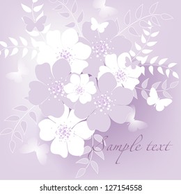 Elegance pattern with flowers. Abstract greeting card. Wedding card or invitation with abstract floral background.