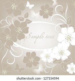 Elegance pattern with flowers. Abstract greeting card. Wedding card or invitation with abstract floral background.