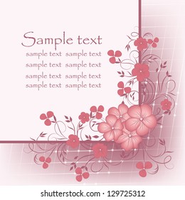 Elegance pattern with flowers. Abstract greeting card. Wedding card or invitation with abstract floral background.