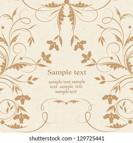 Elegance pattern with flowers. Abstract greeting card. Wedding card or invitation with abstract floral background.
