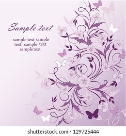 Elegance pattern with flowers. Abstract greeting card. Wedding card or invitation with abstract floral background.