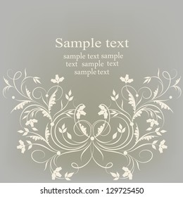 Elegance pattern with flowers. Abstract greeting card. Wedding card or invitation with abstract floral background.