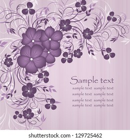Elegance pattern with flowers. Abstract greeting card. Wedding card or invitation with abstract floral background.