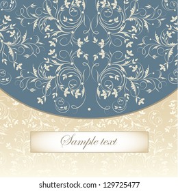 Elegance pattern with flowers. Abstract greeting card. Wedding card or invitation with abstract floral background.