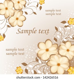 Elegance pattern with flowers. Abstract greeting card. Wedding card or invitation with abstract floral background.