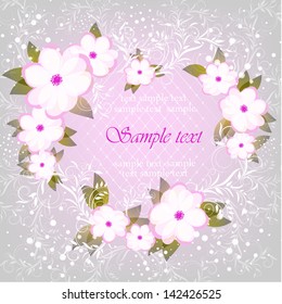 Elegance pattern with flowers. Abstract greeting card. Wedding card or invitation with abstract floral background.