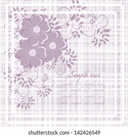 Elegance pattern with flowers. Abstract greeting card. Wedding card or invitation with abstract floral background.
