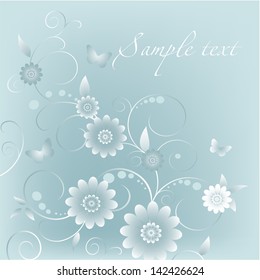 Elegance pattern with flowers. Abstract greeting card. Wedding card or invitation with abstract floral background.