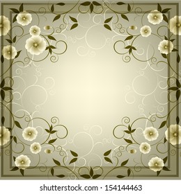 Elegance pattern with flowers. Abstract greeting card. Wedding card or invitation with abstract floral background.