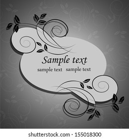 Elegance pattern with flowers. Abstract greeting card. Wedding card or invitation.