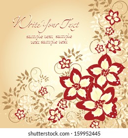 Elegance pattern with flowers. Abstract greeting card. Wedding card or invitation with abstract floral background.