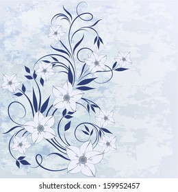 Elegance pattern with flowers. Abstract greeting card. Wedding card or invitation with abstract floral background.